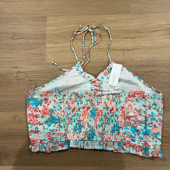 NWT American Eagle Floral Halter Tie Crop Top Size XL - Picture 7 of 7